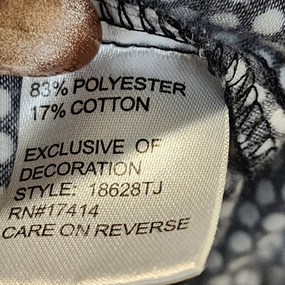 ME Makeover Essentials Black and White Casual Button Down Pajama Shirt Size L - Picture 10 of 12